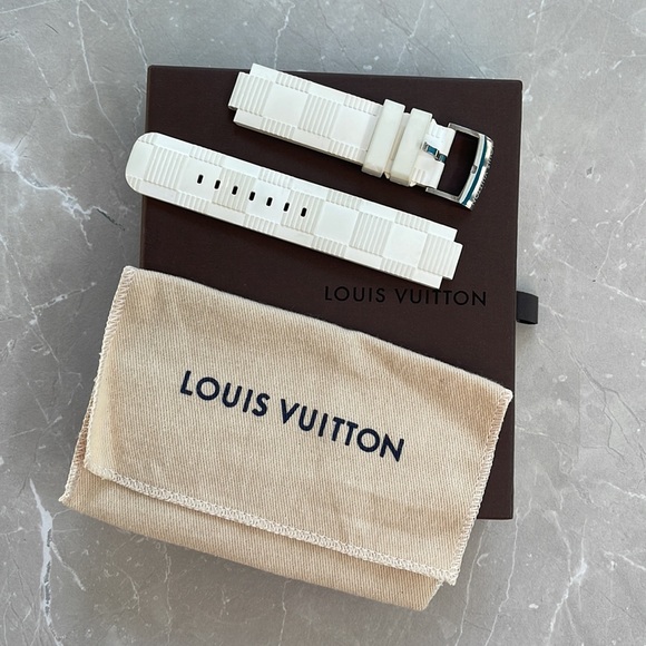 Louis Vuitton Accessories - Louis Vuitton Tambour Damier Rubber Slim Watch Band Strap